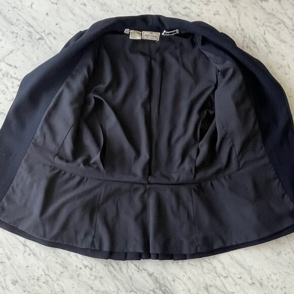 Valentino Boutique Navy Jacket Blazer Pleated Back Size 4 - Picture 11 of 11